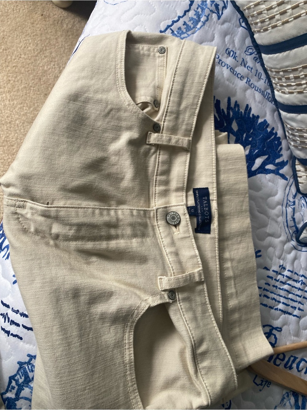 Talbots Cream Straight-Leg Jeans
